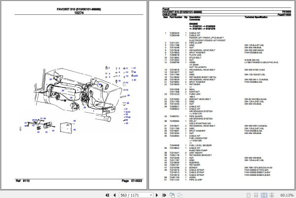 Fendt Tractor Favorit 510 Parts Catalog F510000 09.2020 3