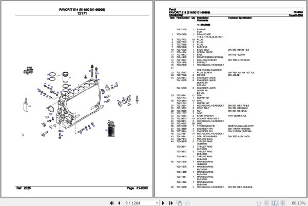 Fendt Tractor Favorit 514 Parts Catalog F514000 09.2020 2