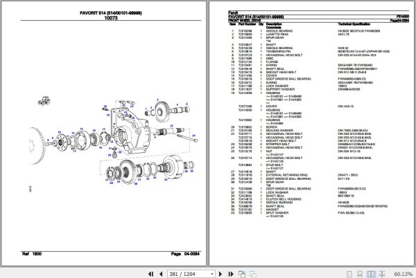 Fendt Tractor Favorit 514 Parts Catalog F514000 09.2020 3