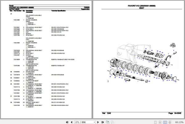 Fendt Tractor Favorit 612 Parts Catalog F283000 11.2018 3