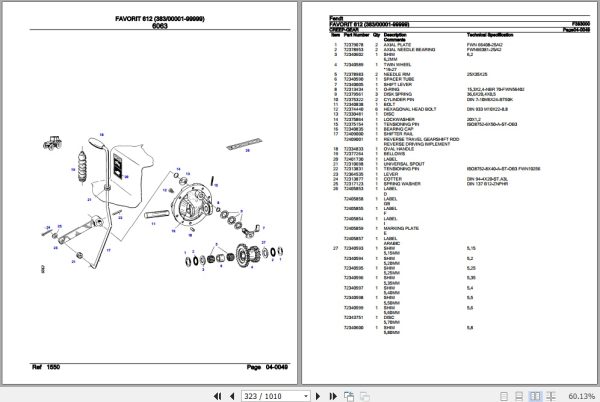 Fendt Tractor Favorit 612 Parts Catalog F383000 11.2018 3