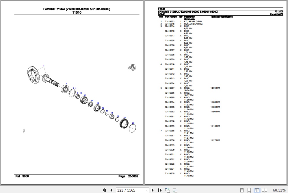 Fendt Tractor Favorit 712NA Parts Catalog F712105 07.2018 2