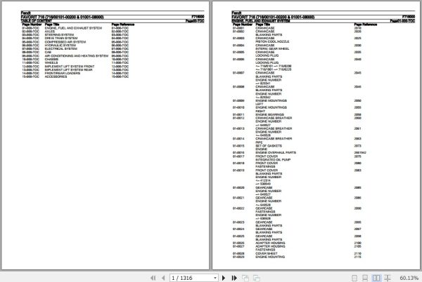 Fendt Tractor Favorit 716 Parts Catalog F716000 09.2020 1
