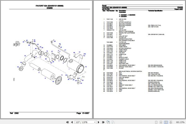 Fendt Tractor Favorit 824 Parts Catalog F824000 09.2020 3