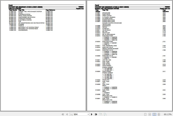 Fendt Tractor Favorit 920 Parts Catalog F920001 09.2020 1