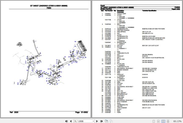 Fendt Tractor GT 345GT Parts Catalog F345000 09.2020 2