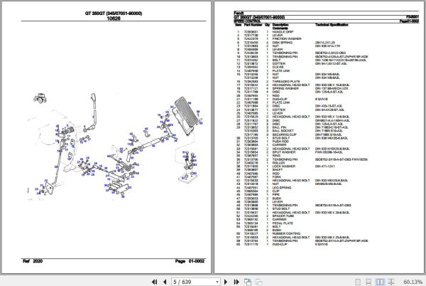 Fendt Tractor GT 350GT Parts Catalog F345001 11.2018 2