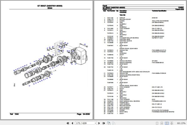 Fendt Tractor GT 350GT Parts Catalog F345001 11.2018 3