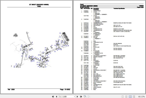 Fendt Tractor GT 360GT Parts Catalog F360000 11.2018 2