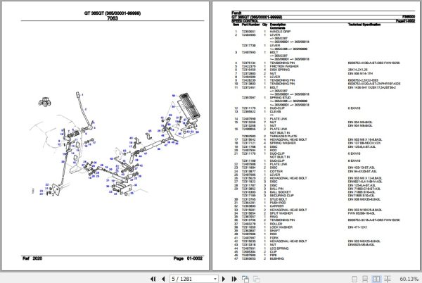 Fendt Tractor GT 365GT Parts Catalog F365000 09.2020 2
