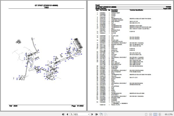 Fendt Tractor GT 370GT Parts Catalog F370000 11.2018 2