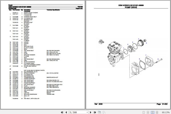 Fendt Tractor OEM Horsch Parts Catalog F901000 01.2013 2