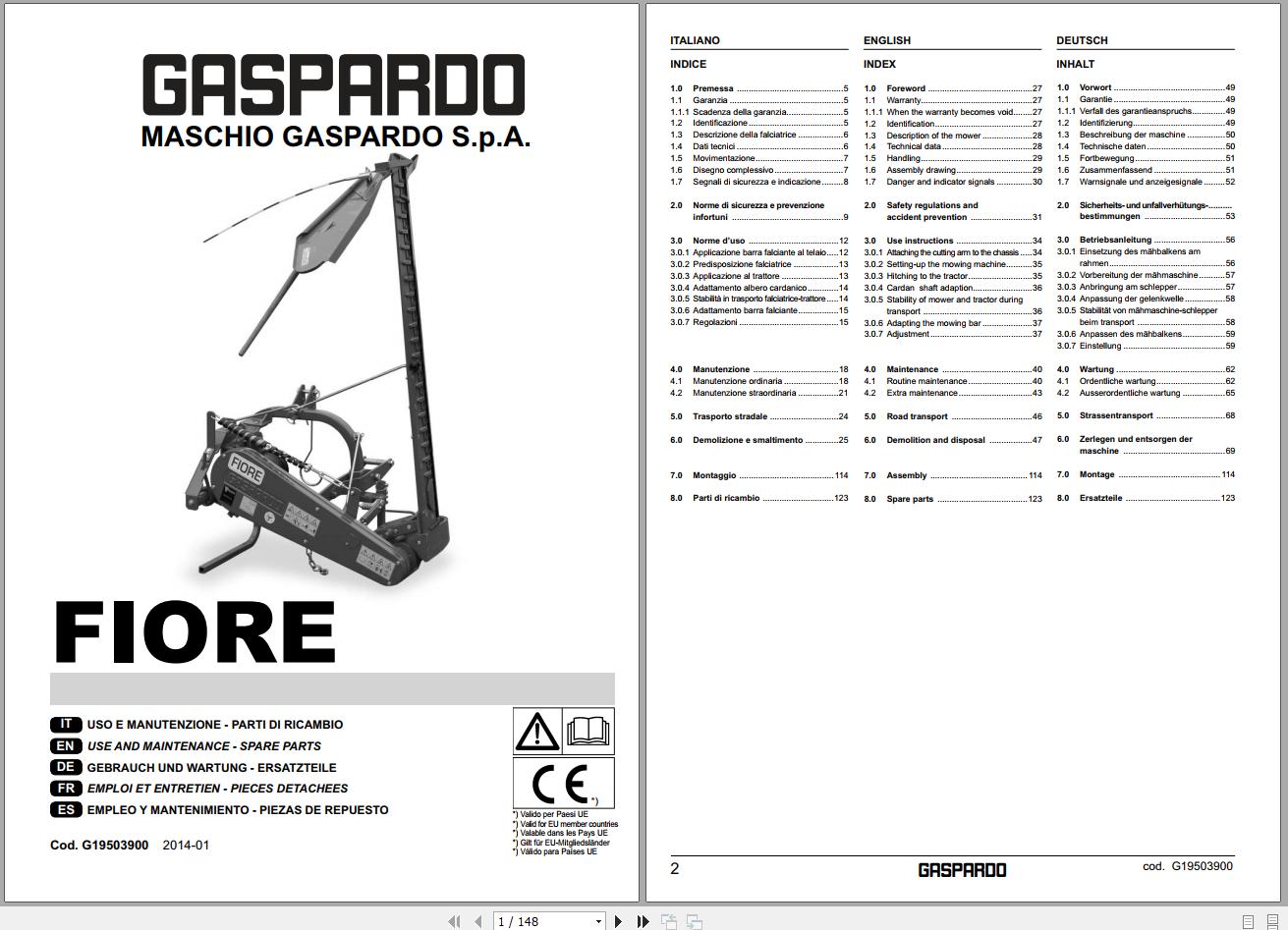 Gaspardo Agricultural Spare Parts Catalog Collection 1
