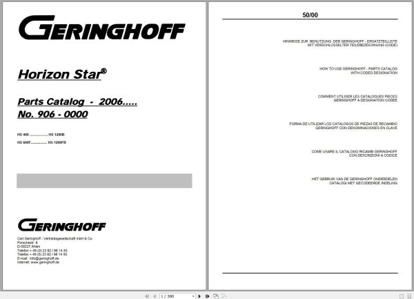 Geringhoff Agricultural Parts Catalog Collection 4