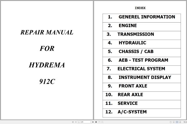 Hydrema Dump Truck 912C Repair Manual 1