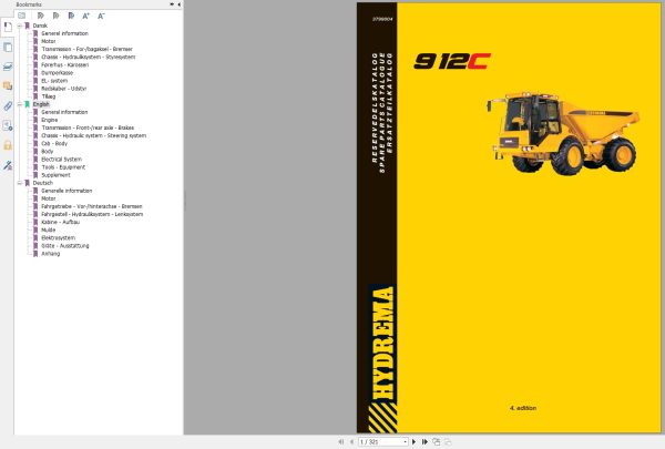 Hydrema Dump Truck 912C Spare Part Catalog 3799004 1