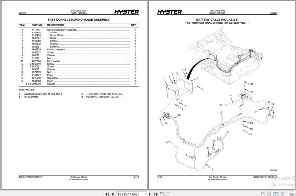 Hyster Forklift J80 120XN J100XNL A970 Parts Service Manual 2025 2