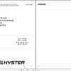 Hyster Forklift R1.4 R1.4H R1.6 R1.6H R2.0 R2.0H R2.5 R1.6N R2.0W Parts Manual 1516862 1