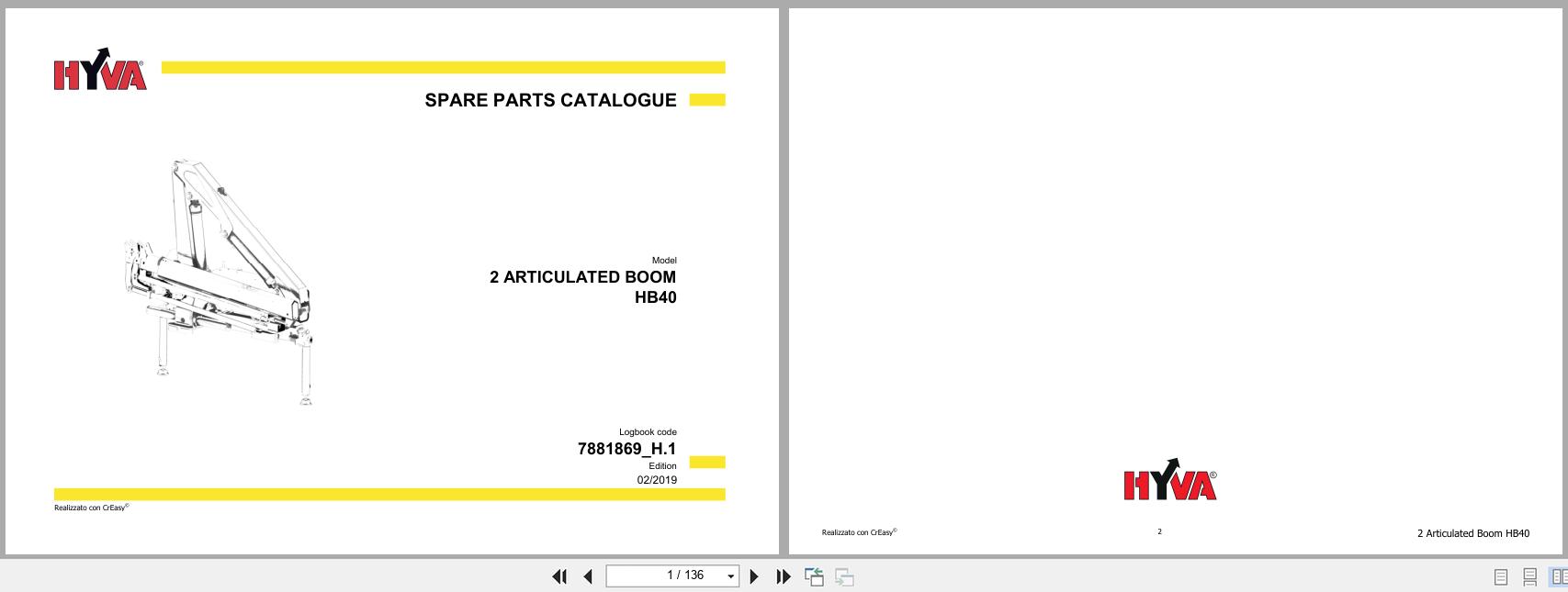 Hyva Articulated Boom HB40 Parts Manual (1)