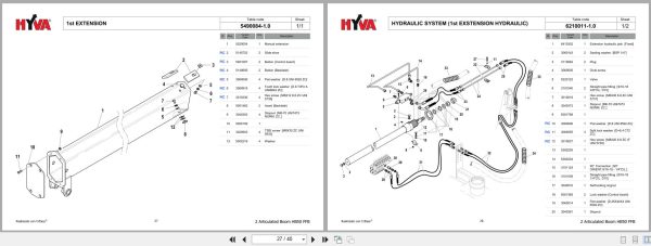 Hyva Articulated Boom HB50 FFB Spare Parts Catalog 2