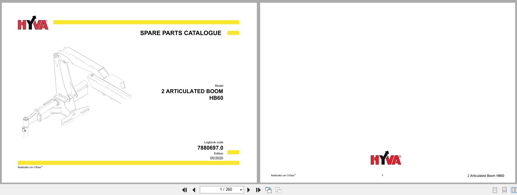 Hyva Articulated Boom HB60 Parts Manual (1)