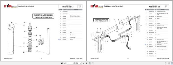 Hyva Crane Telescopic Boom HA14 Parts Catalog 452445718 2