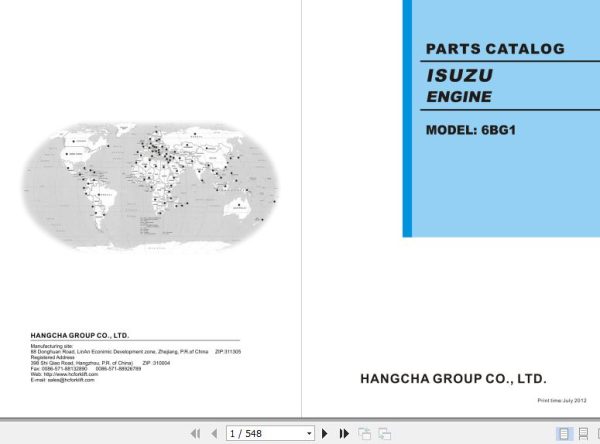 Isuzu Engine 6BG1 Parts Catalog 2012 EN 1
