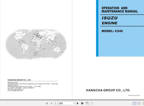 Isuzu Engine C240 Workshop Manual 2012 EN 1