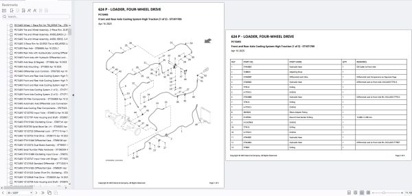 John Deere 624 P TIER Loaders Parts Catalog PC15493 2