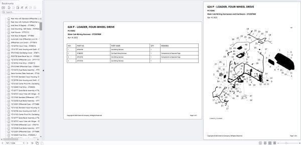 John Deere Loader 624 P 4WD 2025 Parts Catalog PC15592 2
