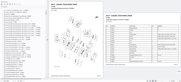 John Deere Loader 624 P tier Gen A 4WD 2025 Parts Catalog PC15400 2