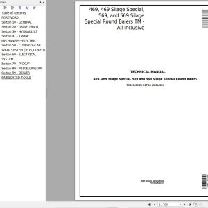 John Deere Silage Special Round Balers 469 469 569 569 Technical Manual TM121219 1