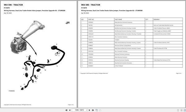 John Deere Tractor 9RX 590 E100 Engine Part Catalog PC16078 2