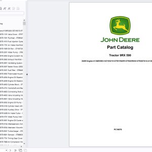John Deere Tractor 9RX 590 E600 Engine Part Catalog PC16078 1