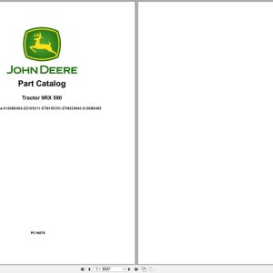 John Deere Tractor 9RX 590 E700 Engine Part Catalog PC16078 1
