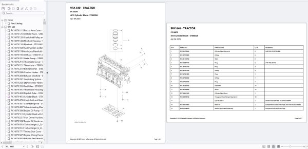 John Deere Tractor 9RX 640 2025 Part Catalog PC16079 3