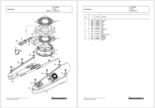 Jungheinrich Forklift EKX 516k GI 124 750 ZT Spare Parts Catalog 2017 2