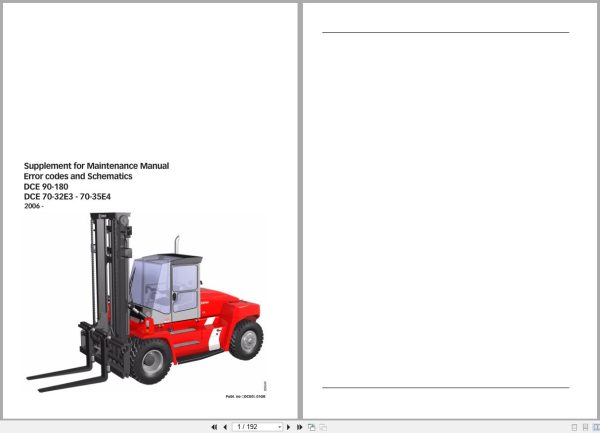 Kalmar Forklift DCE 90 180 DCE 70 32E3 70 35E4 Error Code Electrical Hydraulic Schematic 1