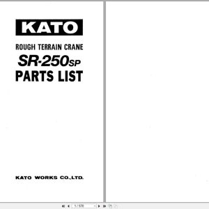 Kato Rough Terrain Crane SR 250SP Parts Catalog 1