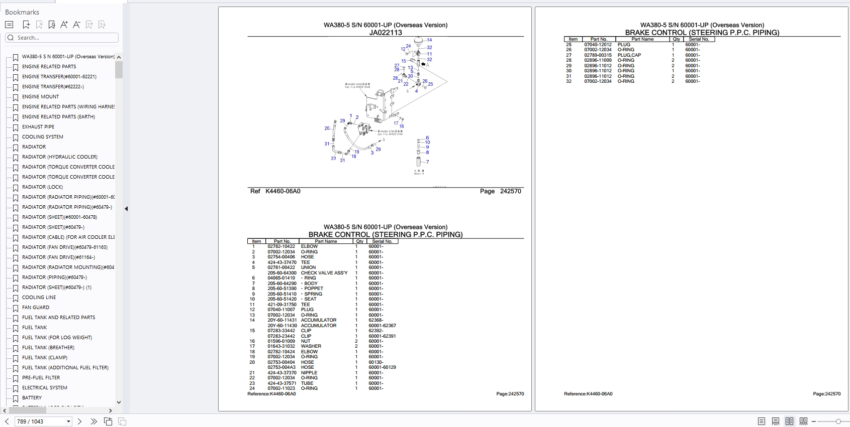 Komatsu Wheel Loader WA380 5 60001 UP Parts Catalog 1