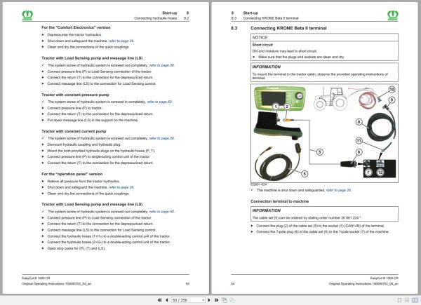 Krone Mower Combination EasyCut B1000CR Original Operating Instructions 150000702 04 us 2