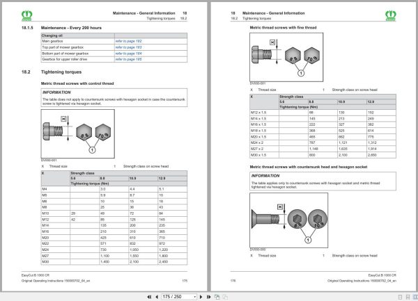 Krone Mower EasyCut B 1000 CR Operation Manual 2