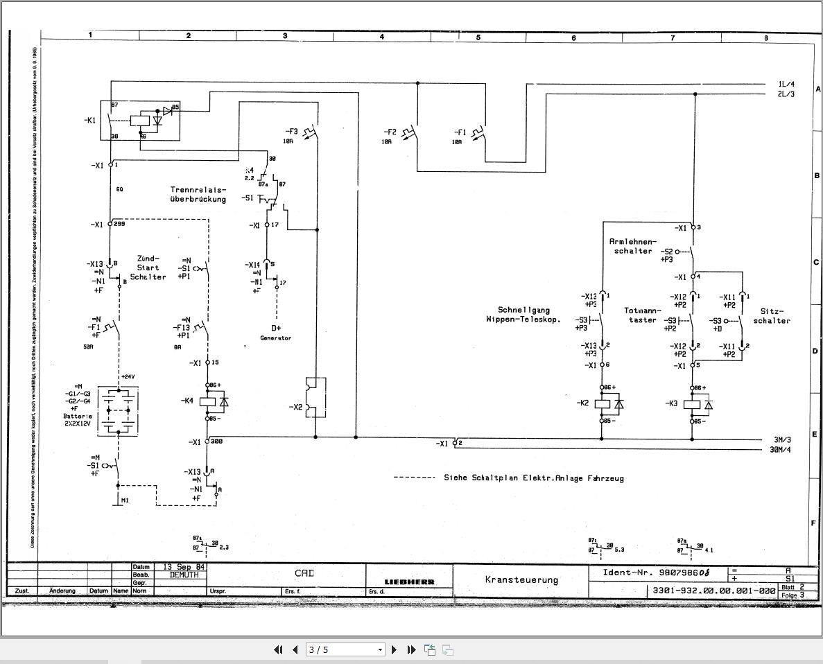 Liebherr Crane FKM PROT Z12183 Electric Diagrams DE 1