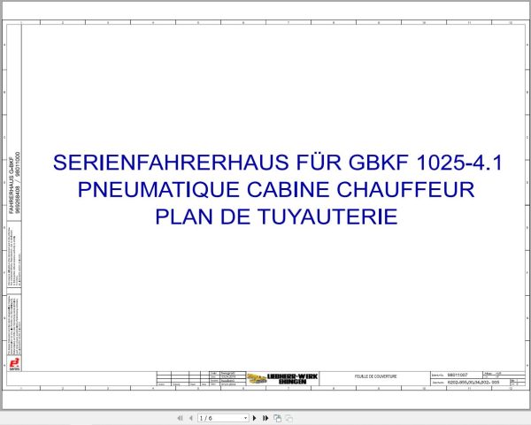 Liebherr Crane G BKF 1025 4.1 Z87001 Electric and Hydraulic Diagrams FR 1