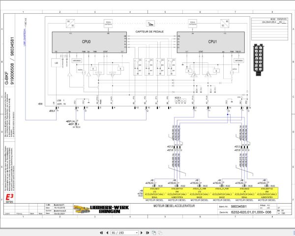 Liebherr Crane G BKF 1025 4.1 Z87001 Electric and Hydraulic Diagrams FR 3