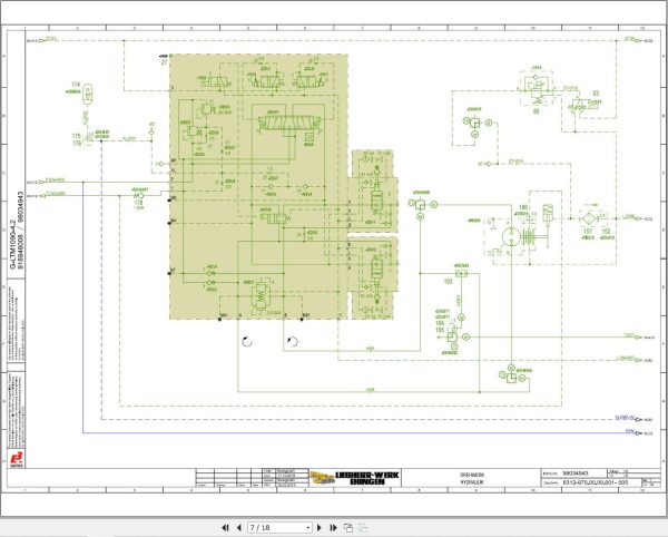 Liebherr Crane G LTM 1090 4.2 Z87201 Electric and Hydraulic Diagrams DE 3