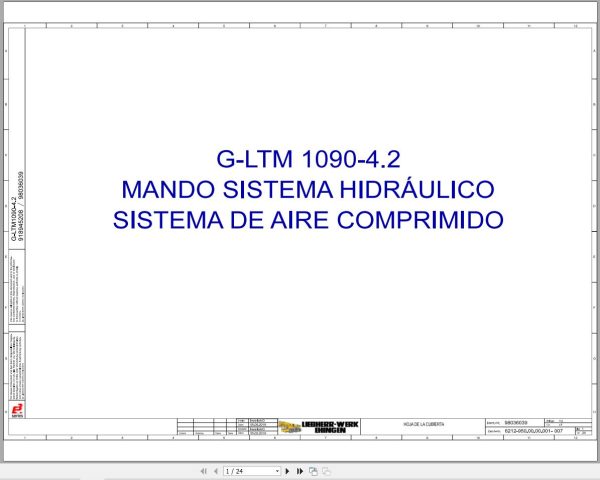 Liebherr Crane G LTM 1090 4.2 Z87201 Electric and Hydraulic Diagrams ES 1