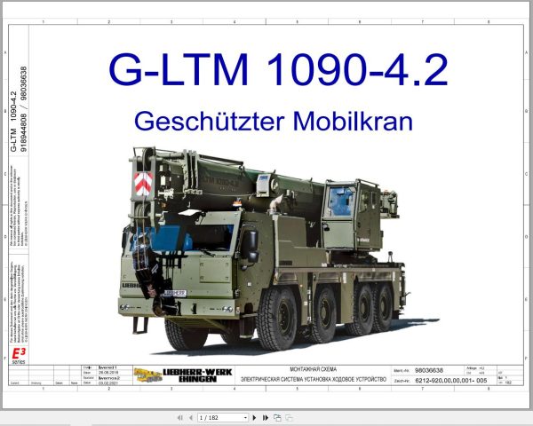 Liebherr Crane G LTM 1090 4.2 Z87201 Electric and Hydraulic Diagrams RU 1