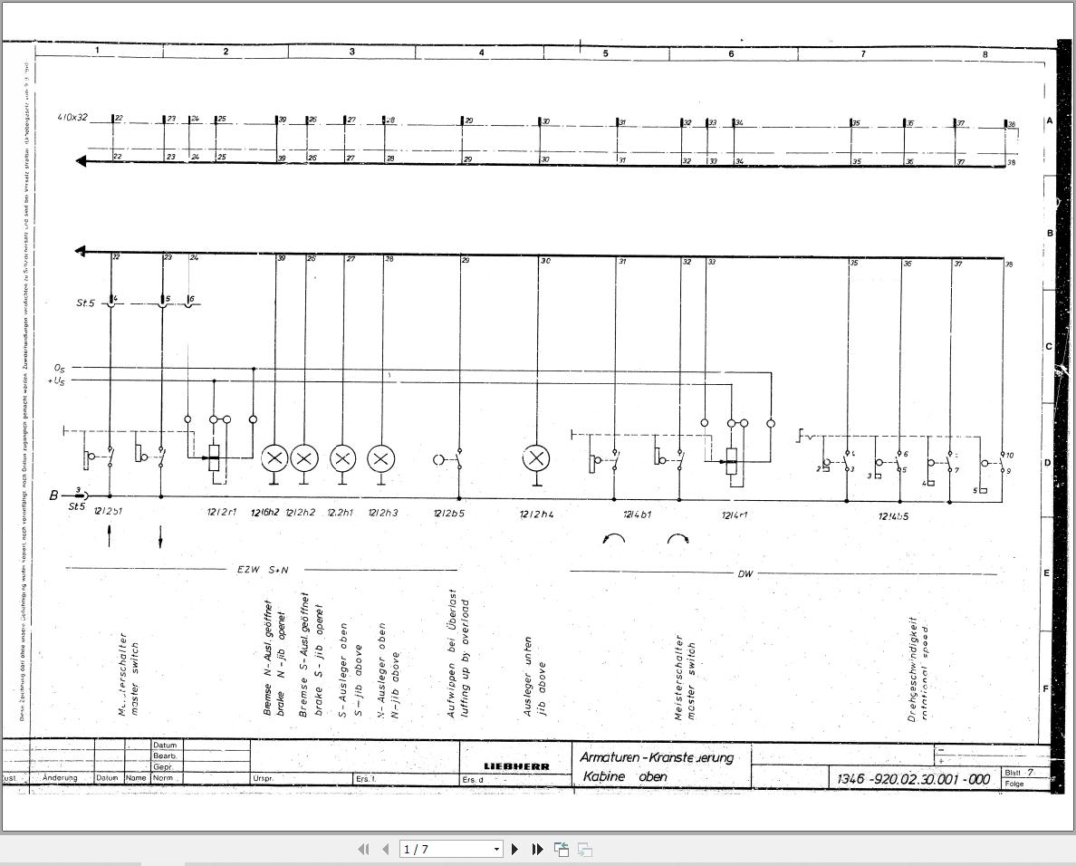 Liebherr Crane LG 1140 Z10828 Electric and Hydraulic Diagrams DE 1