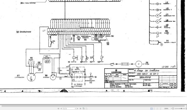 Liebherr Crane LG 1250 Z10235 Electric Diagrams DE 1